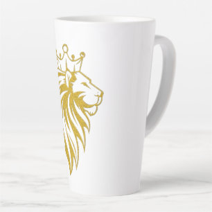 Tasse Latte Lion Avec Couronne - Style Or 2
