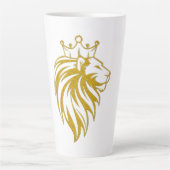 Tasse Latte Lion Avec Couronne - Style Or 2 (Devant)