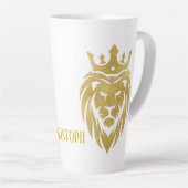 Tasse Latte Lion Avec Couronne - Style Or 3 (Angle droit)