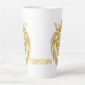 Tasse Latte Lion Avec Couronne - Style Or 3 (Devant)