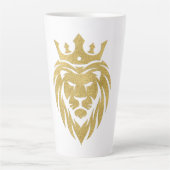 Tasse Latte Lion Avec Couronne - Style Or 3 (Devant)