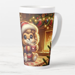 Tasse Latte Lion de Noël Boire du cacao chaud