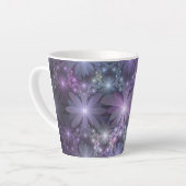 Tasse Latte Lit de fleurs Art Fractal Abstrait tendance brilla (Angle gauche)