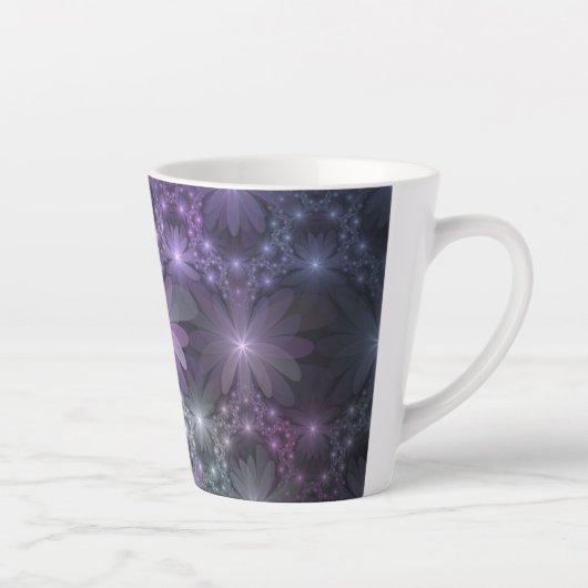 Tasse Latte Lit de fleurs Art Fractal Abstrait tendance brilla (Droite)