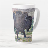 Tasse Latte L'itinérance de bison américain dans les prairies (Angle droit)
