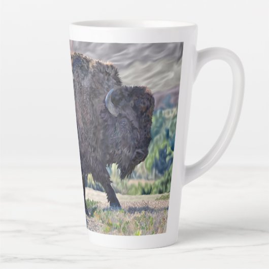 Tasse Latte L'itinérance de bison américain dans les prairies (Droite)