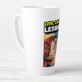 Tasse Latte Live Laugh Lesbian (Angle gauche)