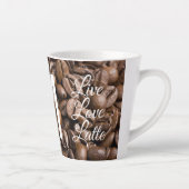 Tasse Latte Live Love Latte Coffee Beans Moderne Monogramme (Droite)