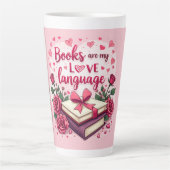 Tasse Latte Livre Lover Valentine Romantique Lecture esthétiqu (Devant)