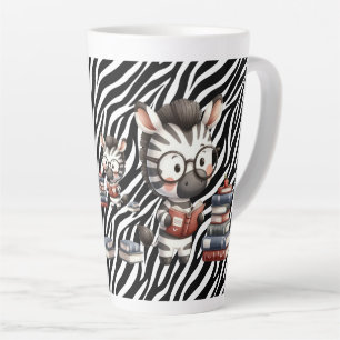 Tasse Latte Livres De Lecture Zebra.