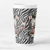 Tasse Latte Livres De Lecture Zebra. (Devant)