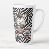 Tasse Latte Livres De Lecture Zebra. (Droite)
