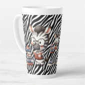 Tasse Latte Livres de lecture Zèbre. (Angle gauche)