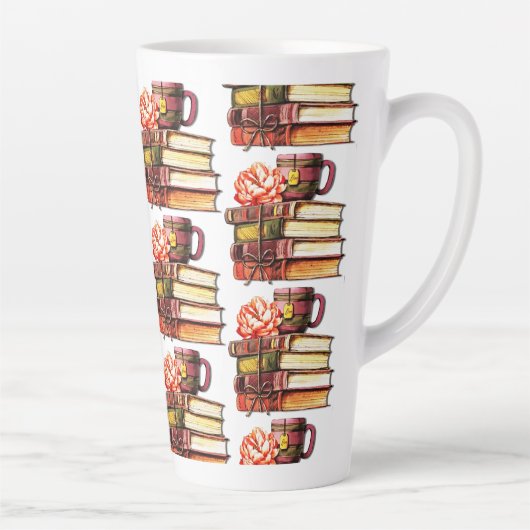 Tasse Latte Livres Et Thé Blancs (Droite)