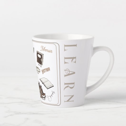 Tasse Latte Livres Lecture Éducation Relaxation (Droite)