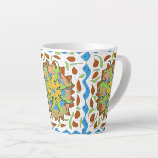 Tasse Latte Lizard Mandala (Angle droit)
