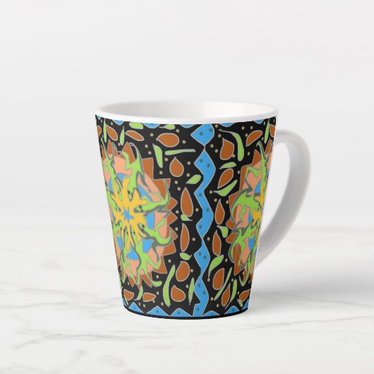 Tasse Latte Lizard Mandala (Angle droit)