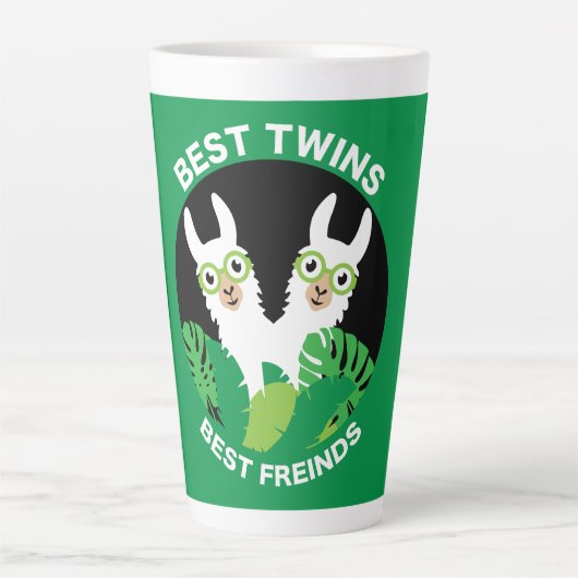 Tasse Latte Llama Alpaca Twins (Devant)