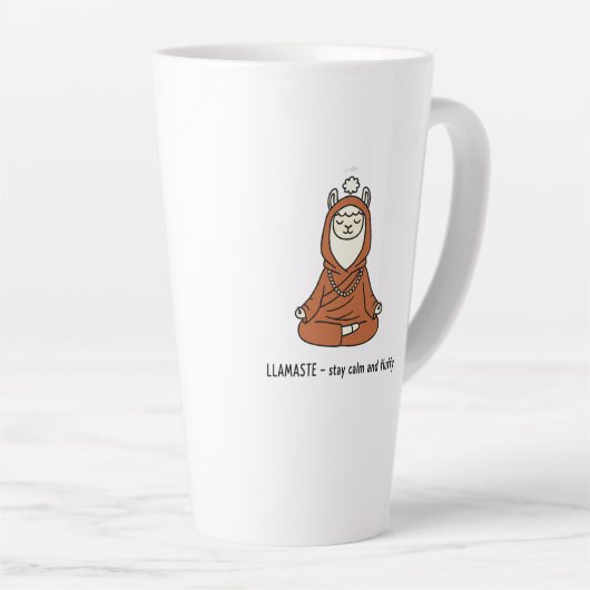 Tasse Latte "Llamaste - stay calm and fluffy" (Angle droit)