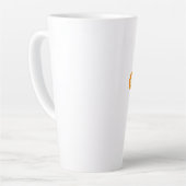 Tasse Latte Logo Bitcoin grand avec symbole Bitcoin orange (Angle gauche)