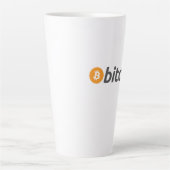 Tasse Latte Logo Bitcoin grand avec symbole Bitcoin orange (Devant)