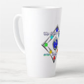 Tasse Latte Logo de la saga des dauphins d'argent de la vie et (Angle gauche)