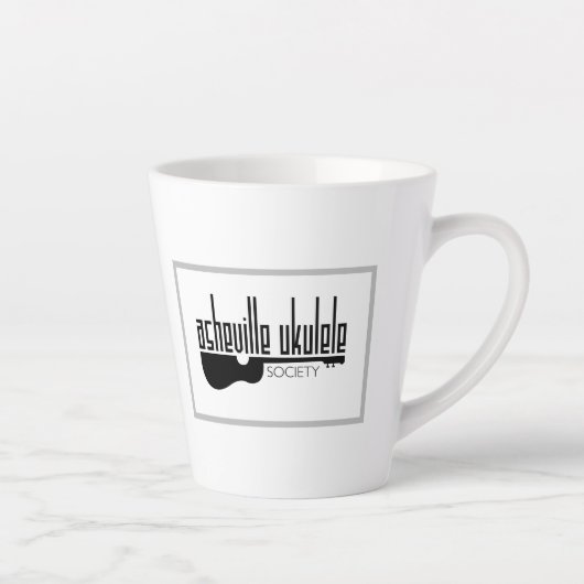 Tasse Latte Logo de la société Asheville Ukulele (Droite)