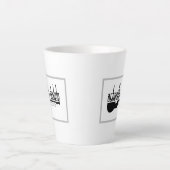 Tasse Latte Logo de la société Asheville Ukulele (Devant)