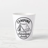 Logo de la tente de camping en cercle noir