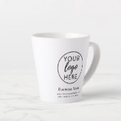 Tasse Latte Logo d'entreprise simple blanc (Angle droit)