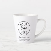 Tasse Latte Logo d'entreprise simple blanc (Droite)