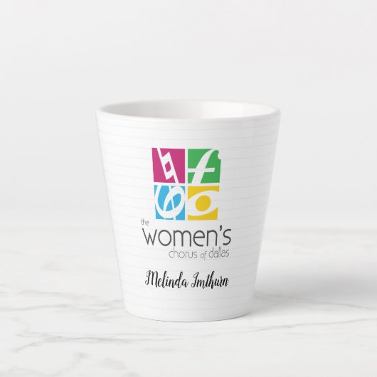 Tasse Latte Logo du choeur féminin de Dallas (Devant)