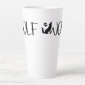 Tasse Latte Logo graphique Wolf Text (Devant)