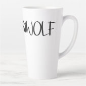 Tasse Latte Logo graphique Wolf Text (Droite)