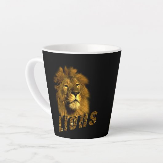 Tasse Latte Logo Lion Avec Lions, (Angle gauche)