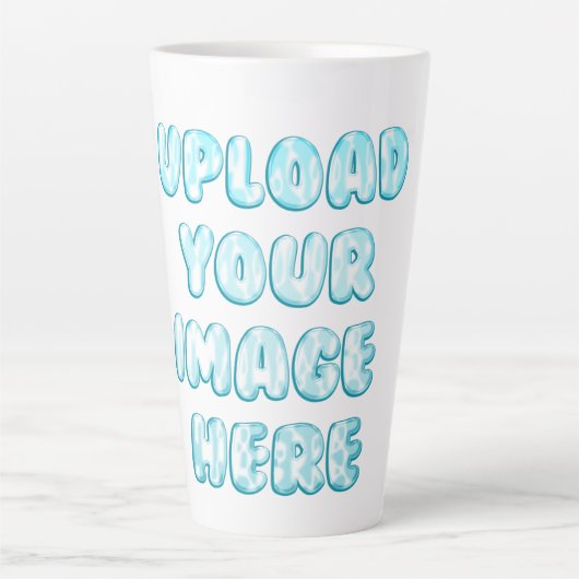 Tasse Latte Logo simple, texte et image en taille réelle (Devant)