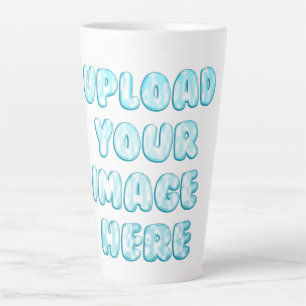 Tasse Latte Logo simple, texte et image pleine taille
