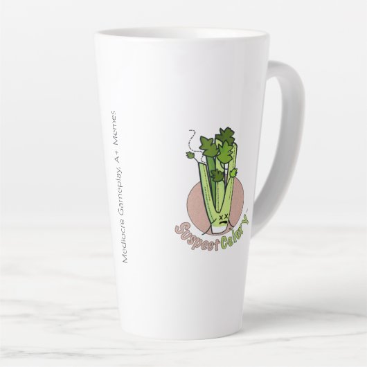 Tasse Latte Logo SuspectCelery™ Circle Celery avec trait (Angle droit)