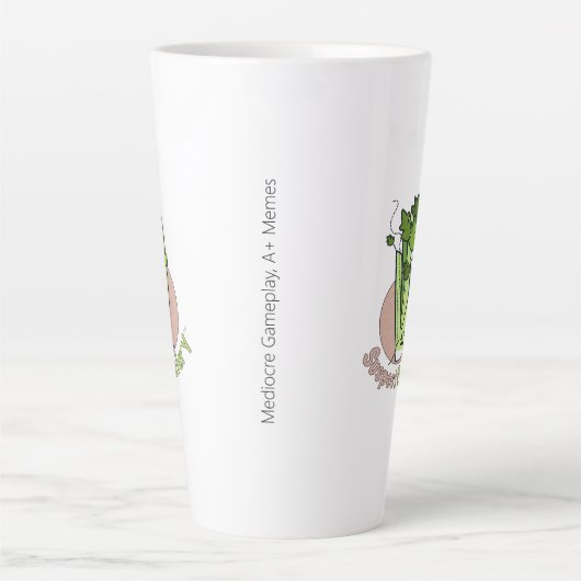 Tasse Latte Logo SuspectCelery™ Circle Celery avec trait (Devant)