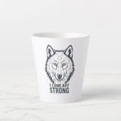 Tasse Latte Lone Wolf Strength and Resilience (Devant)