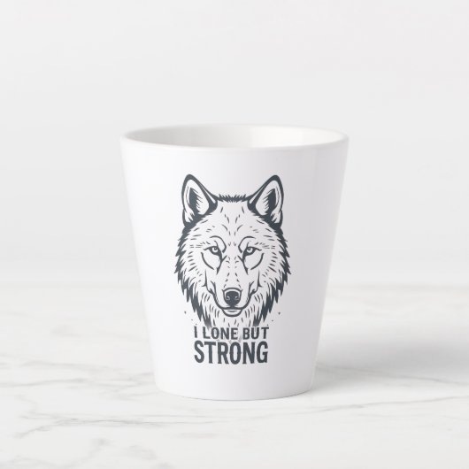 Tasse Latte Lone Wolf Strength and Resilience (Devant)