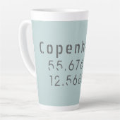 Tasse Latte Longitude de la Latitude de Copenhague (Angle gauche)
