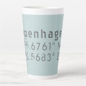 Tasse Latte Longitude de la Latitude de Copenhague (Devant)