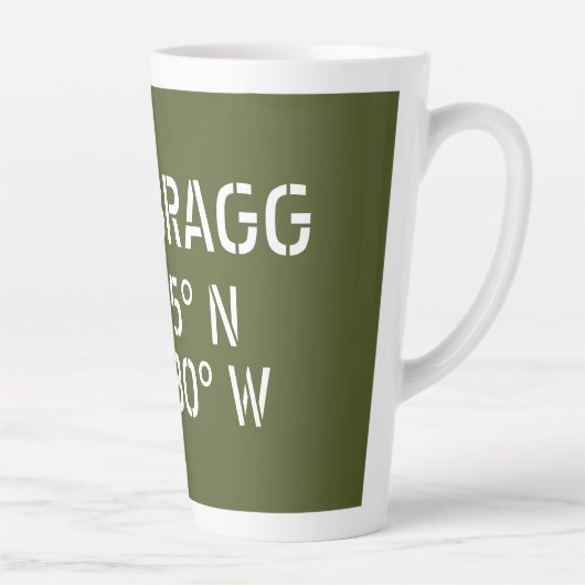 Tasse Latte Longitude de la latitude de Fort Bragg (Droite)