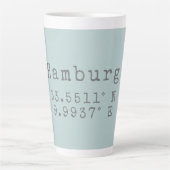 Tasse Latte Longitude de la latitude de Hambourg (Devant)