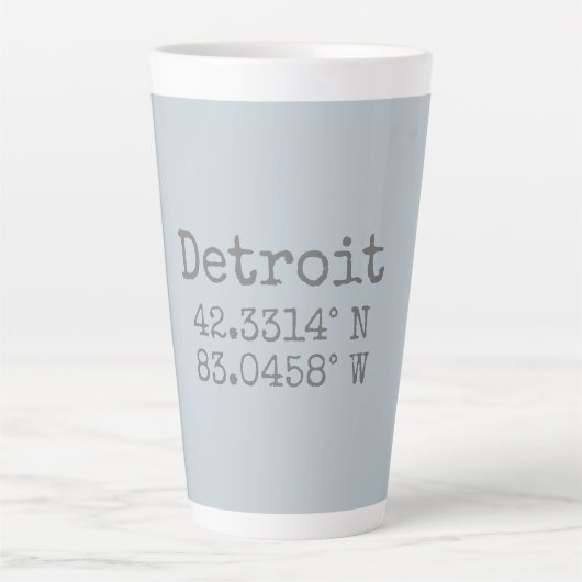 Tasse Latte Longitude de la latitude Détroit (Devant)