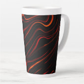 Tasse Latte Longue trace rouge sur l'arrière - plan noir (Angle droit)
