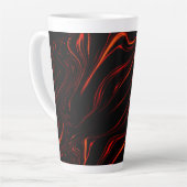 Tasse Latte Longue trace rouge sur l'arrière - plan noir (Angle gauche)