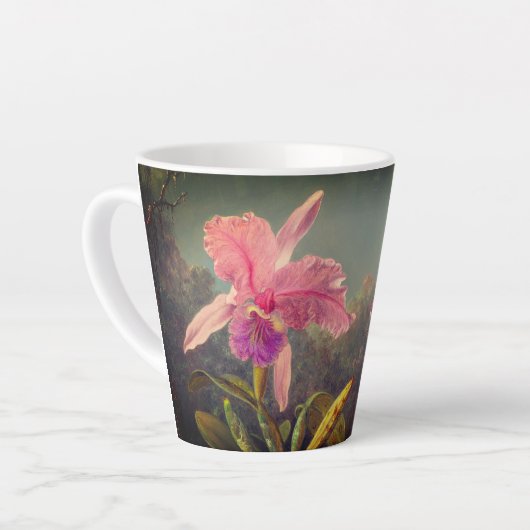 Tasse Latte L'orchidée de Cattleya et trois colibris Heade (Angle gauche)