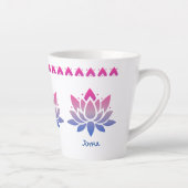 Tasse Latte Lotus fleur texte personnalisé (Droite)